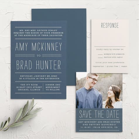 Cross Stitched Wedding Invitations