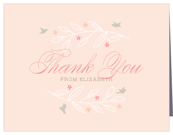 Accent your gratitude with the graceful birds of the In Flight Baby Shower Invitations. 