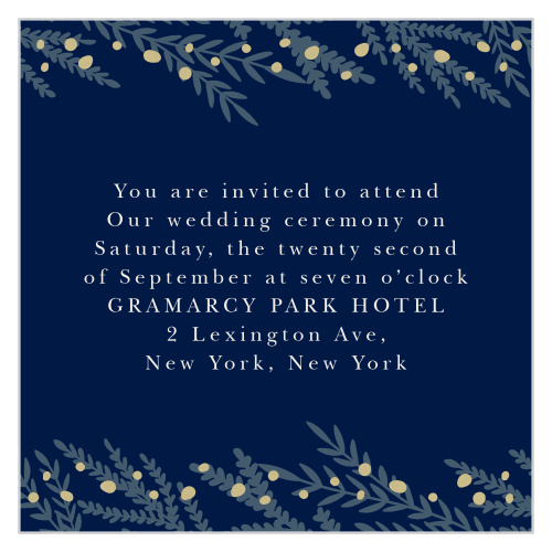 Long stems of leaves and whimsical dots frame your text on the Forest Glow Ceremony Response Cards. 