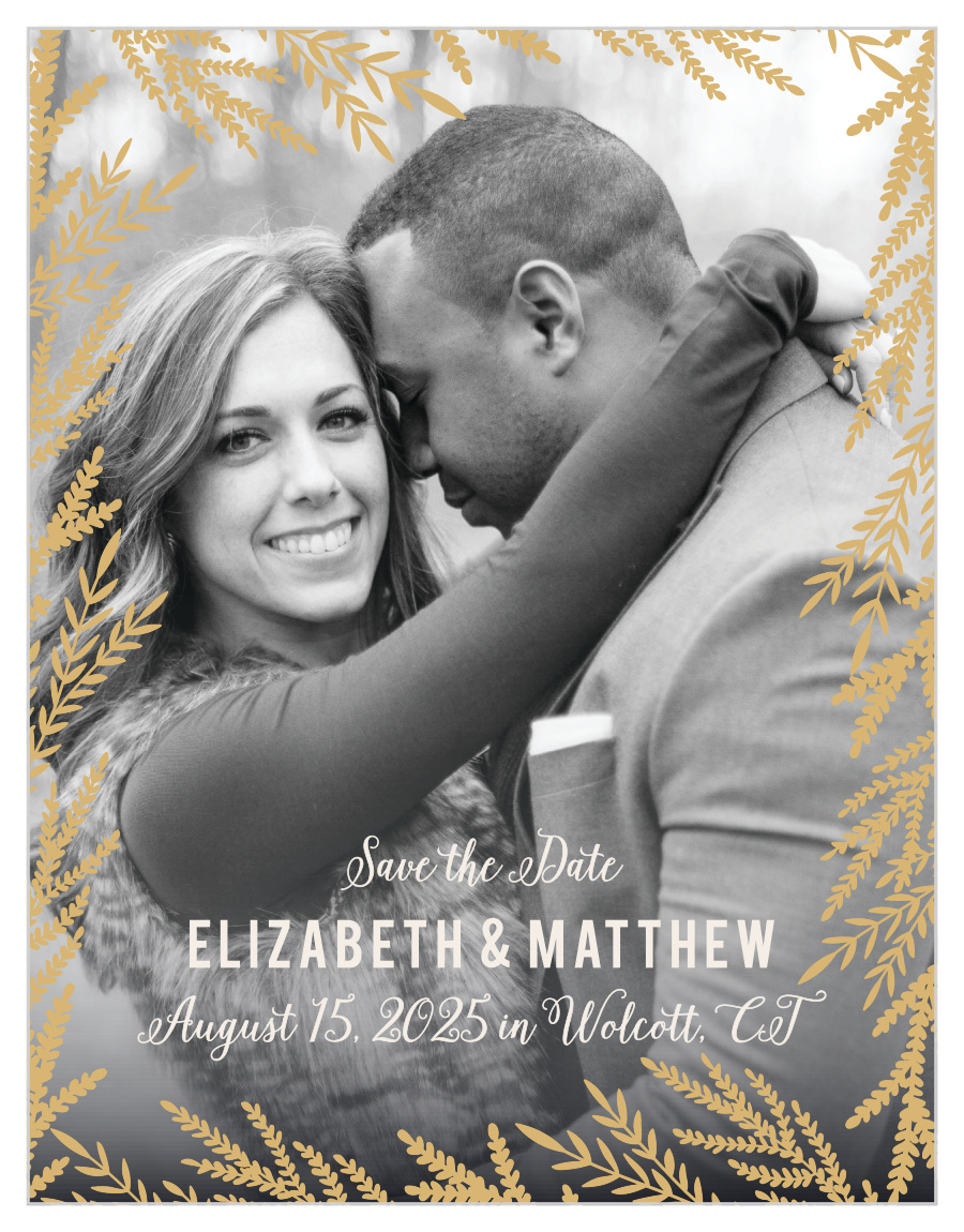 Forest Glow Foil Save the Date Cards