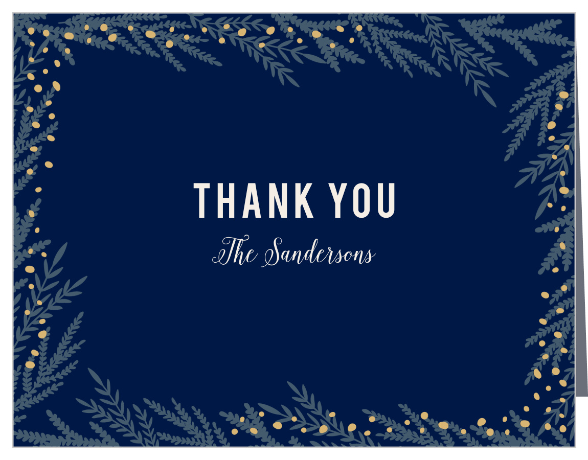 Forest Glow Foil Wedding Thank You Cards