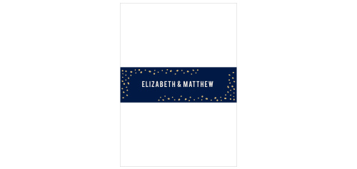 Stems of leaves and whimsical dots frame your names on the Forest Glow Foil Belly Bands.