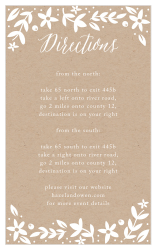 Playful florals accent your text on the Silent Garden Direction Cards.
