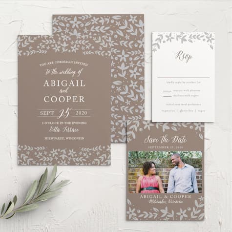 Silent Garden Foil Wedding Invitations