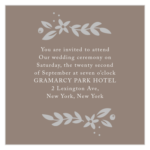 Be sure to include the Silent Garden Foil Ceremony Cards in your wedding stationery.