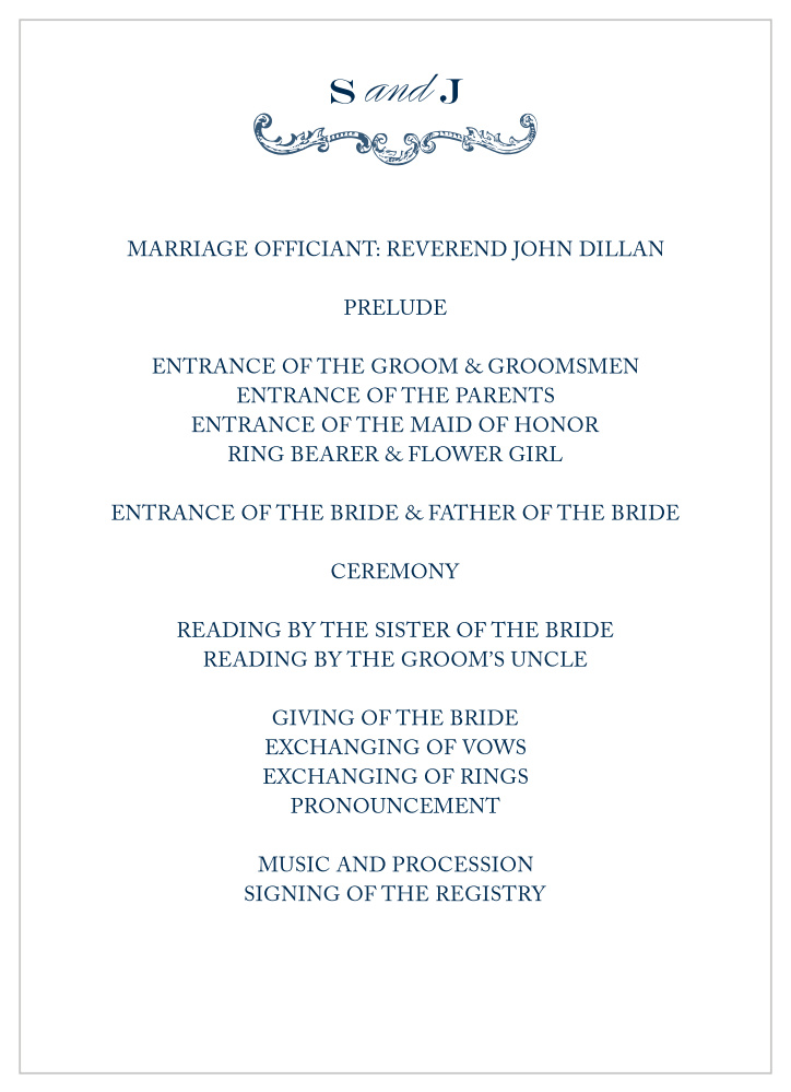Victorian Luxe Wedding Programs