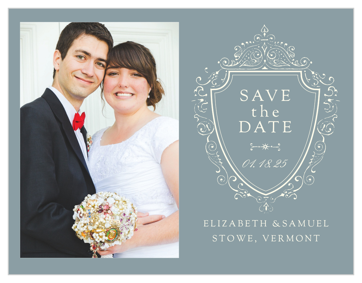 Scrolling Monogram Save the Date Cards