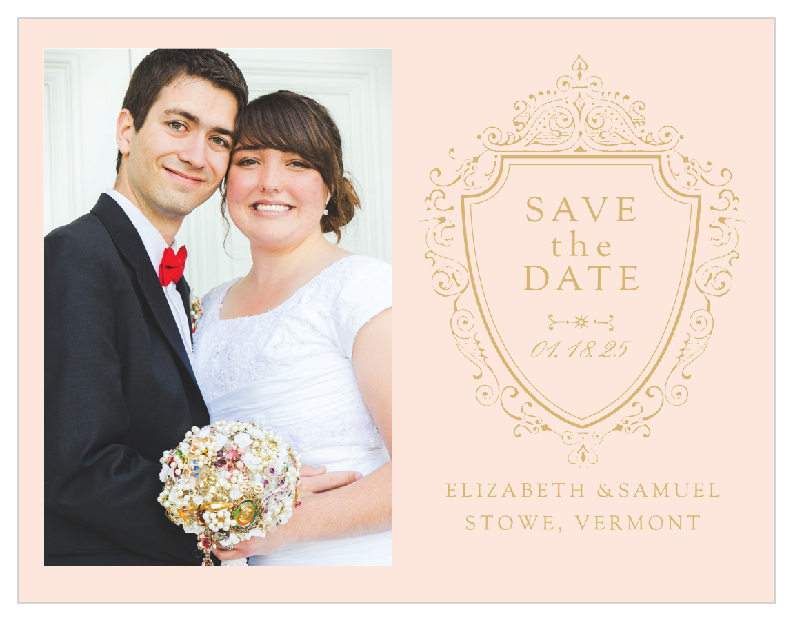 Scrolling Monogram Foil Save the Date Cards