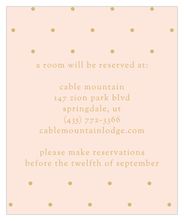 The Scrolling Monogram Foil Accommodation Cards’ opulent design shine with gold, silver or rose gold foil. 
