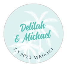 Customize the Anchors Aweigh Wedding Stickers with your names and wedding date in a romantic typeface.