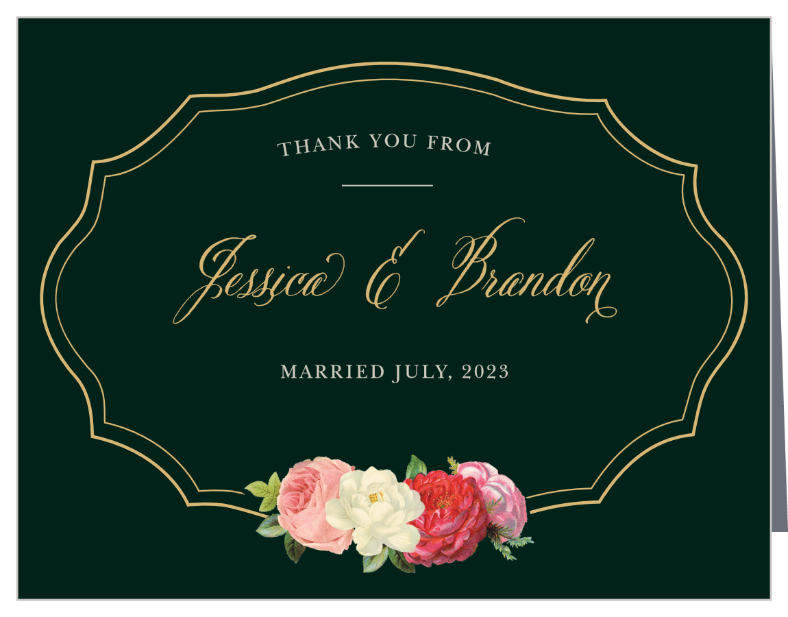 Vintage Florals Foil Wedding Thank You Cards
