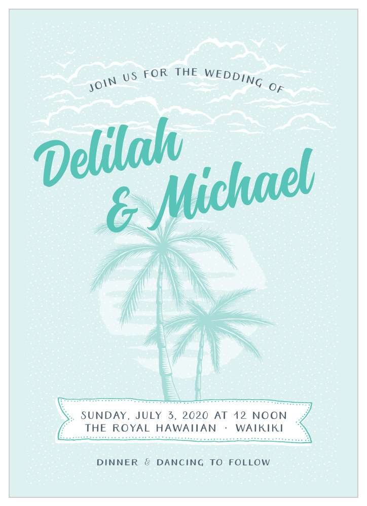 Modern Beachside Wedding Invitations