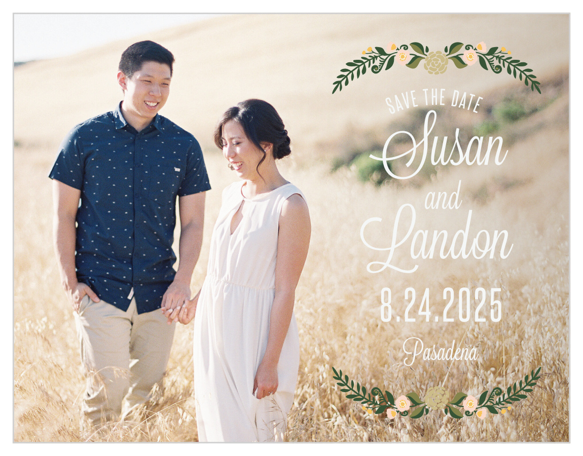Laurel Crown Save the Date Cards