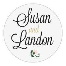 The Laurel Crown Wedding Sticker design features a delicate floral bundle to represent your continually blossoming love for each other.