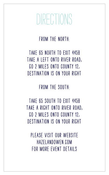 Help guests find your venue by including the Pretty Lights Direction Cards in your wedding stationery.