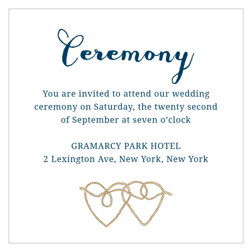 The Anchors Aweigh Ceremony Cards are the perfect way to invite the most important guests to be at your wedding ceremony.