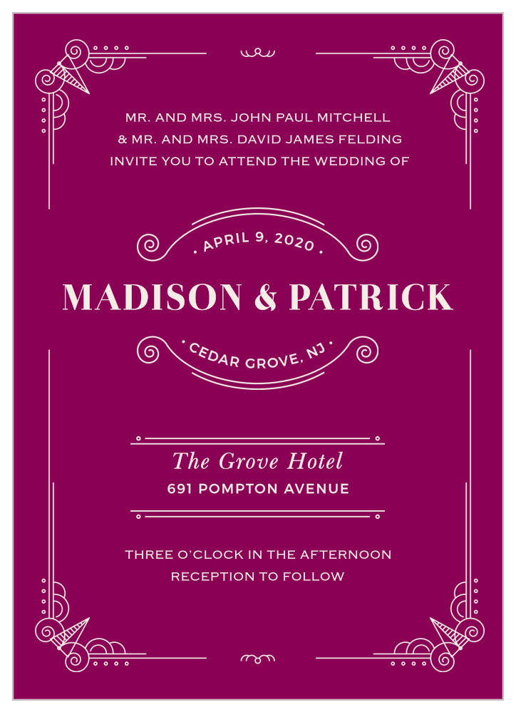Vintage Novel Wedding Invitations