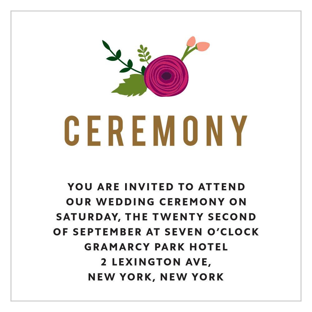 Bold Blooms Ceremony Cards