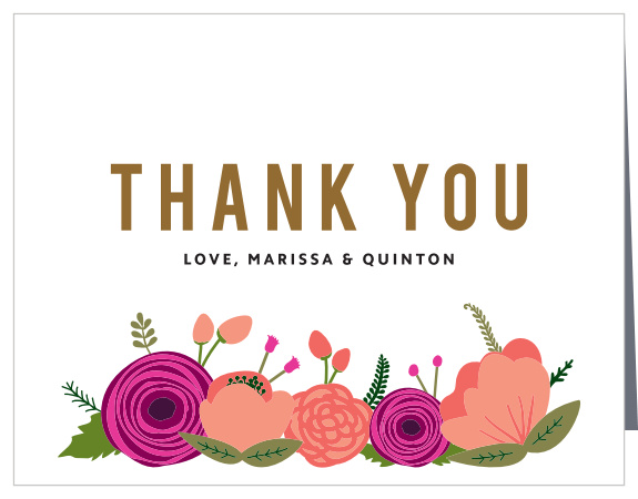 The bold, earth-colored title on our Bold Blooms Thank You Cards says everything you need to: "Thank You".