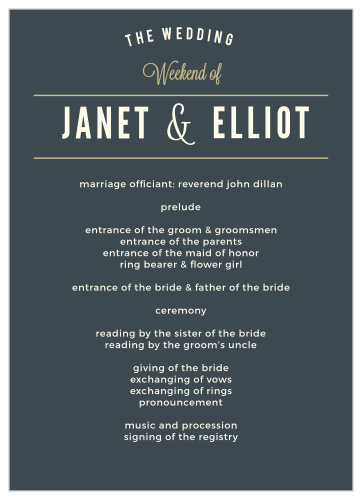 Crossing the Bridge Wedding Programs help your guests keep track of every moment during your wedding day.