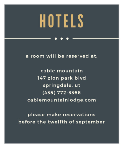 Shining gold text serves as the title of our Crossing the Bridge Foil Accommodation Cards.