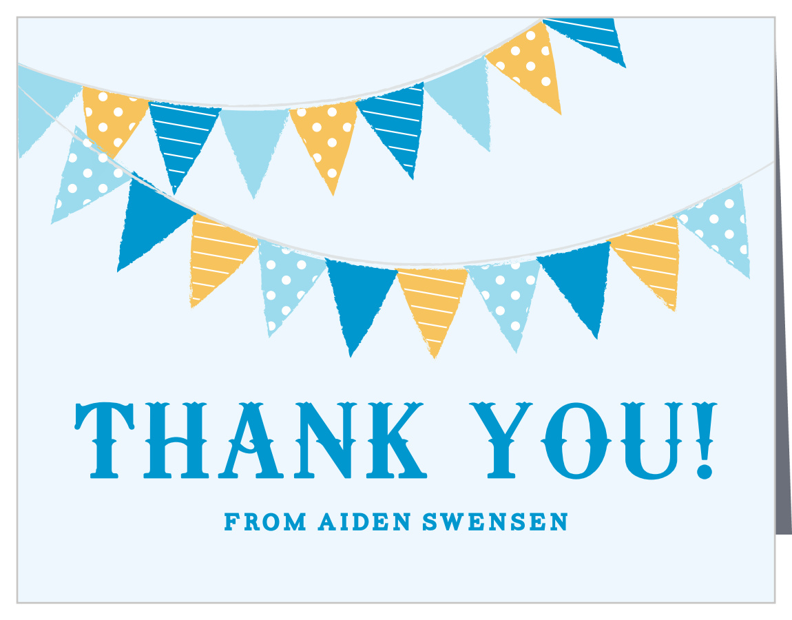 Festival Bunting Boy Baby Shower Thank You Cards
