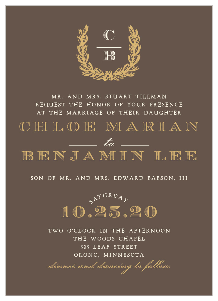 Charming Woods Foil Wedding Invitations