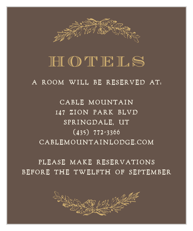 Charming Woods Foil Accommodation Cards