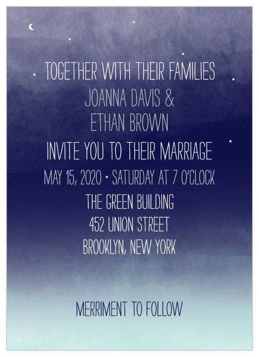 Invite friends and family to celebrate your upcoming union with the Pretty Lights Foil Wedding Invitations.