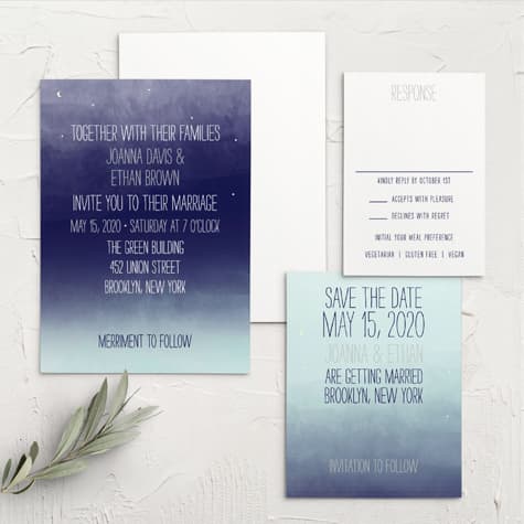 Pretty Lights Foil Wedding Invitations