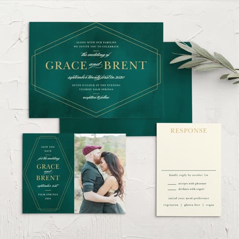 Deco Love Foil Wedding Invitations