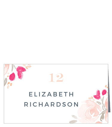 Watercolor paint and beautiful flowers meet on the Watercolor Bouquet Place Cards.