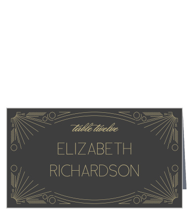 Gorgeous art deco details decorate the Framed Art Deco Place Cards.