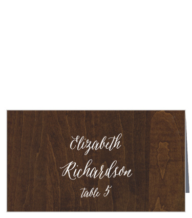 Create country-style place cards for your wedding with the Rustic Wood Place Cards
