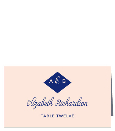 Organize your reception seating with the Diamond Monogram Place Cards.