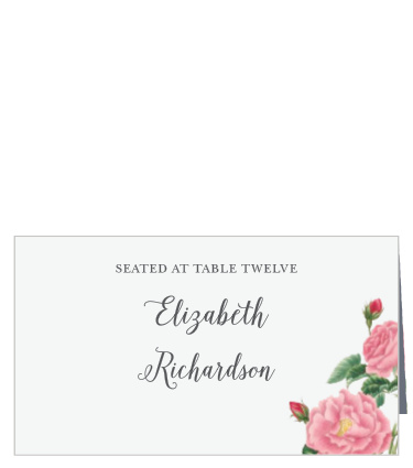 Victorian blossoms accent your guests’ names on the Budding Blooms Place Cards.