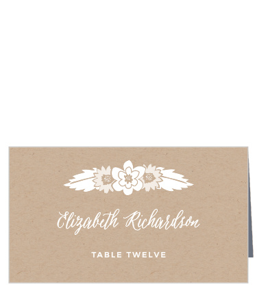 Guide guests to their assigned reception seats with the Rustic Floral Place Cards. 