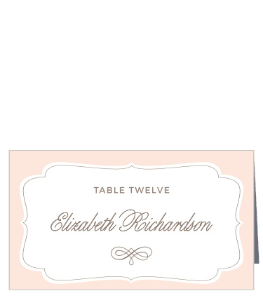 Accent your guests’ names and table number with the elegant and timeless style on the Vintage Frame Place Cards.