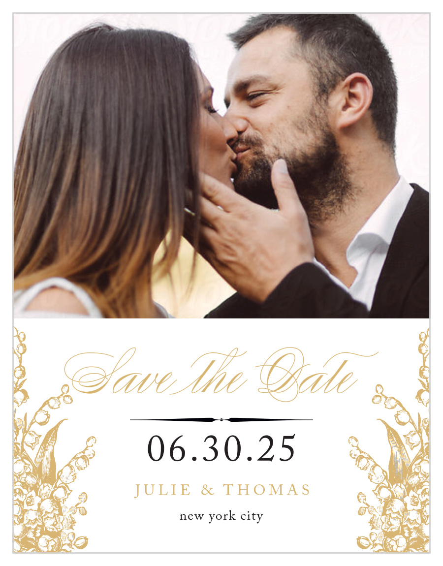 Antique Chic Foil Save the Date Cards