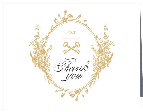 Antique Chic Foil Wedding Thank You Cards