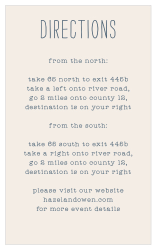 Help guests find your homey wedding venue with the Cross Stitched Direction Cards from the Love Vs Design Collection at Basic Invite. 