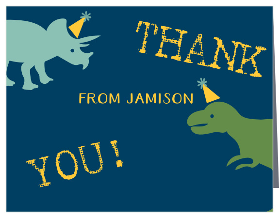 Let your guests know how much you appreciate them with this the Dynamic Dinos Children's Birthday Thank You Cards.