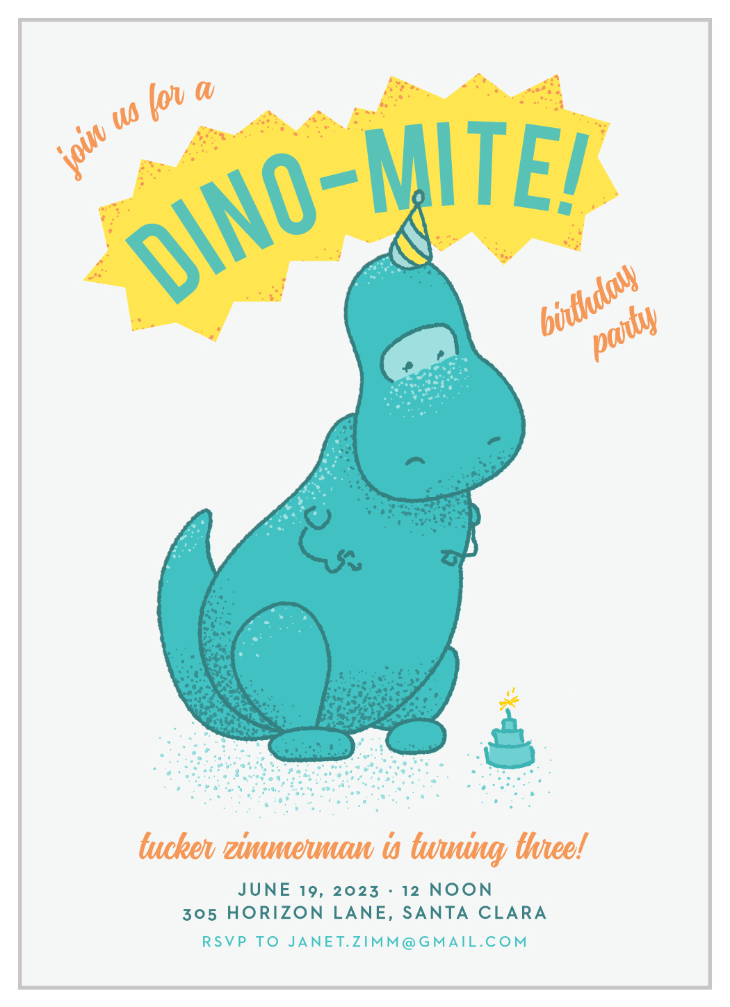 Dino-Mite Children's Birthday Invitations