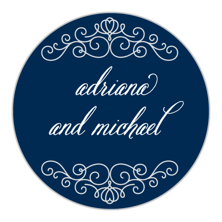 Royal Scrolls Foil Wedding Stickers