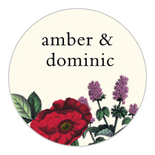 Victorian florals accent your names on the Vintage Botanical Stickers.