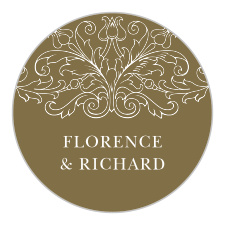 Personalize your wedding stationery with the Vintage Damask Stickers.