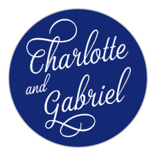 Beautify your wedding stationery with the Script Emblem Stickers.