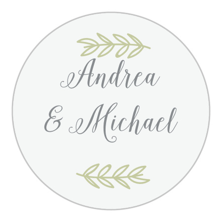 Romantic Evergreen Wedding Stickers