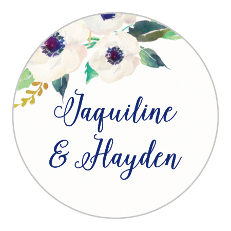 Watercolor Anemone Wedding Stickers