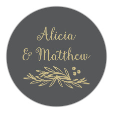 Add your names to the Delicate Laurel Stickers in the hand-picked fonts of your choice. 